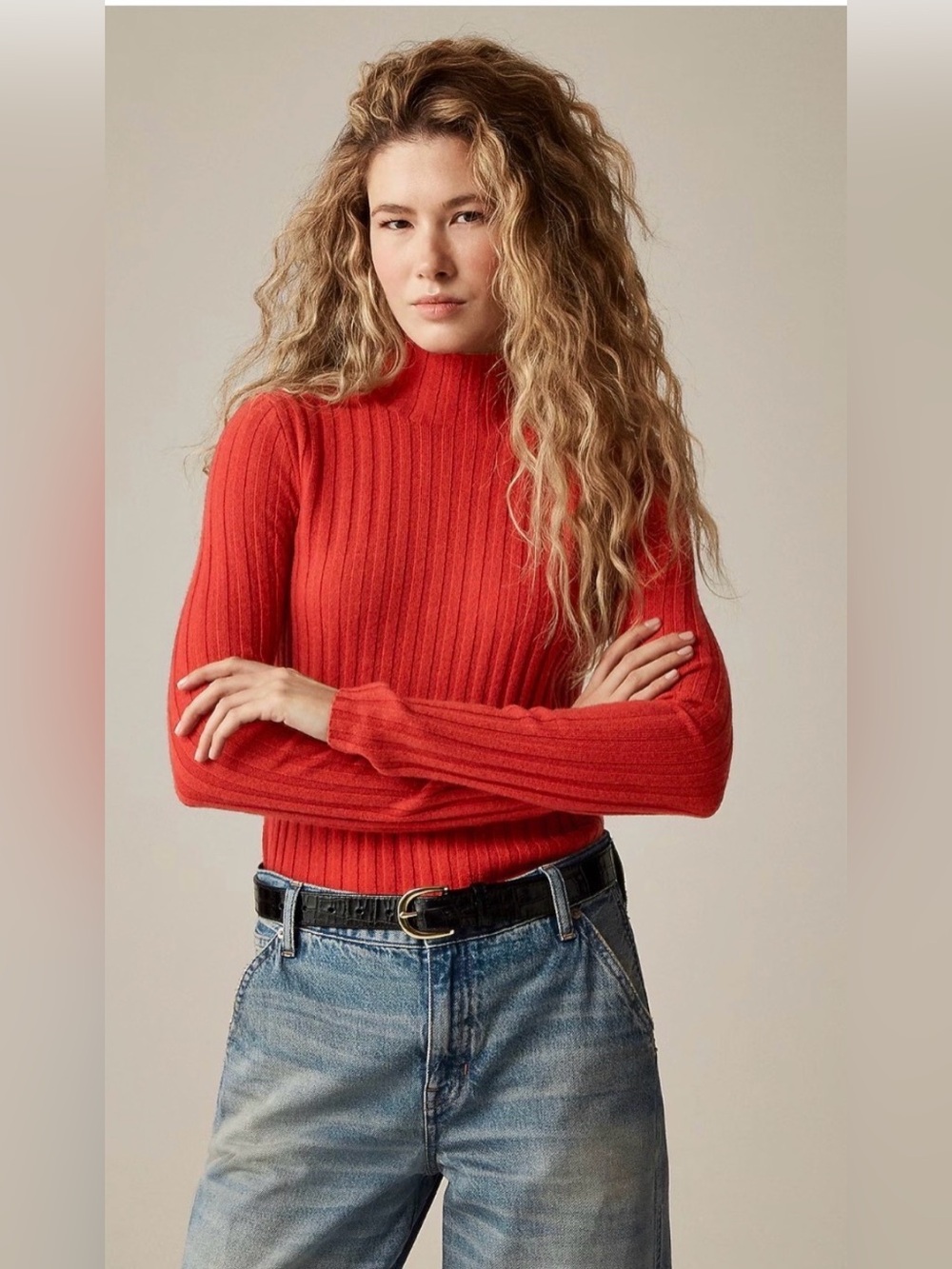 NWT J CREW Wide Rib
Cashmere Turtleneck Size XL